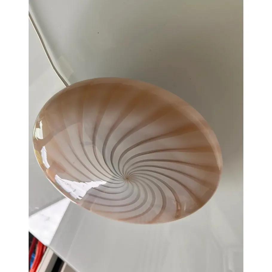 Clearance Pamono Milky-White and Beige Swirls Murano Glass Flush Mount by Simoeng