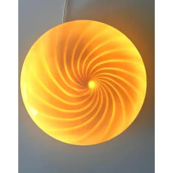 Clearance Pamono Milky-White and Beige Swirls Murano Glass Flush Mount by Simoeng