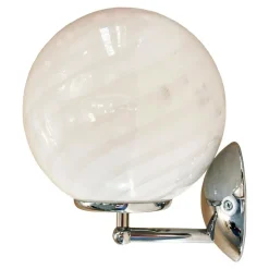 Hot Pamono Milky-White Swirl Murano Glass Wall Sconce by Simoeng