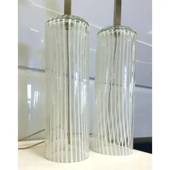 Outlet Pamono Milky-White Table Lamps in Murano Glass by Simoeng for Simoeng, Set of 2