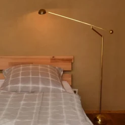 Pamono Minimal Counter Balance Floor Lamps in Brass, 1970s