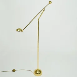 Pamono Minimal Counter Balance Floor Lamps in Brass, 1970s