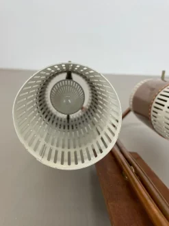 Discount Pamono Minimalist Copper and Teak Tube Hole Pattern Wall Light, Denmark, 1970s