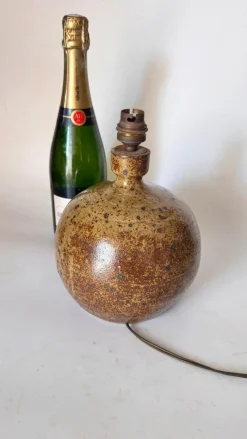 Pamono Minimalist French Stoneware Table Lamp, South of France, 1960s