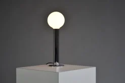 Sale Pamono Minimalist Italian Chrome Cylinder Table Lamp, 1970s