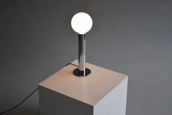 Sale Pamono Minimalist Italian Chrome Cylinder Table Lamp, 1970s