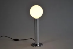 Sale Pamono Minimalist Italian Chrome Cylinder Table Lamp, 1970s