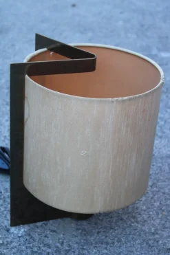 Hot Pamono Minimalist Lamps by Giuliana Gramigna in Brass and Fabric, 1970s, Set of 2