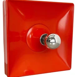 Discount Pamono Minimalist Pop Art Red Orange Metal Wall Light from Sölken Lights, Germany, 1970s