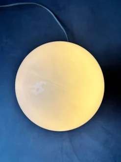 Clearance Pamono Minimalist Spiral Table Lamp with Frosted Glass Shade, 1980s