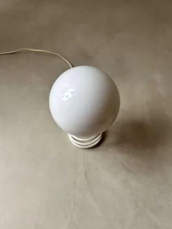 Clearance Pamono Minimalist Spiral Table Lamp with Frosted Glass Shade, 1980s