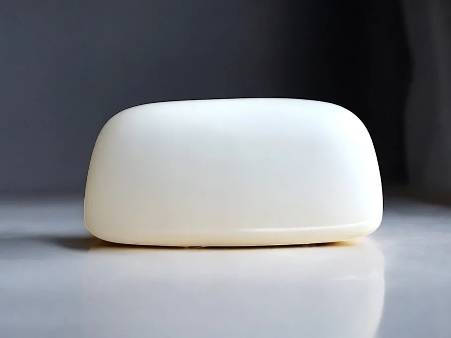 Clearance Pamono Minimalist White Opaline Glass Flush Mount, 1970s