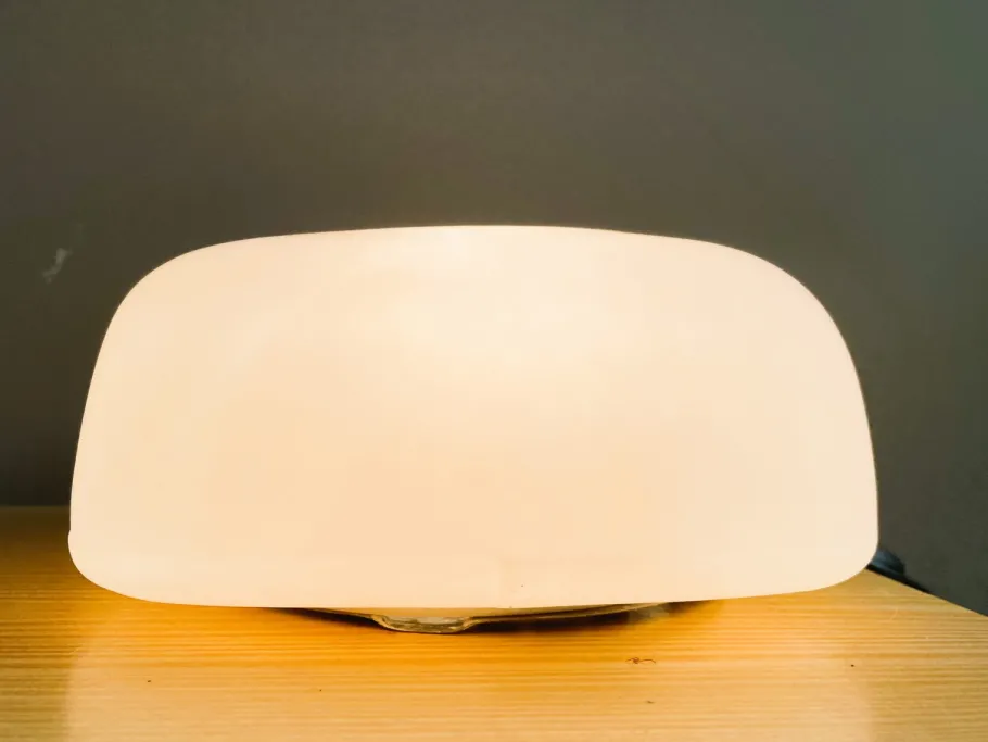 Clearance Pamono Minimalist White Opaline Glass Flush Mount, 1970s