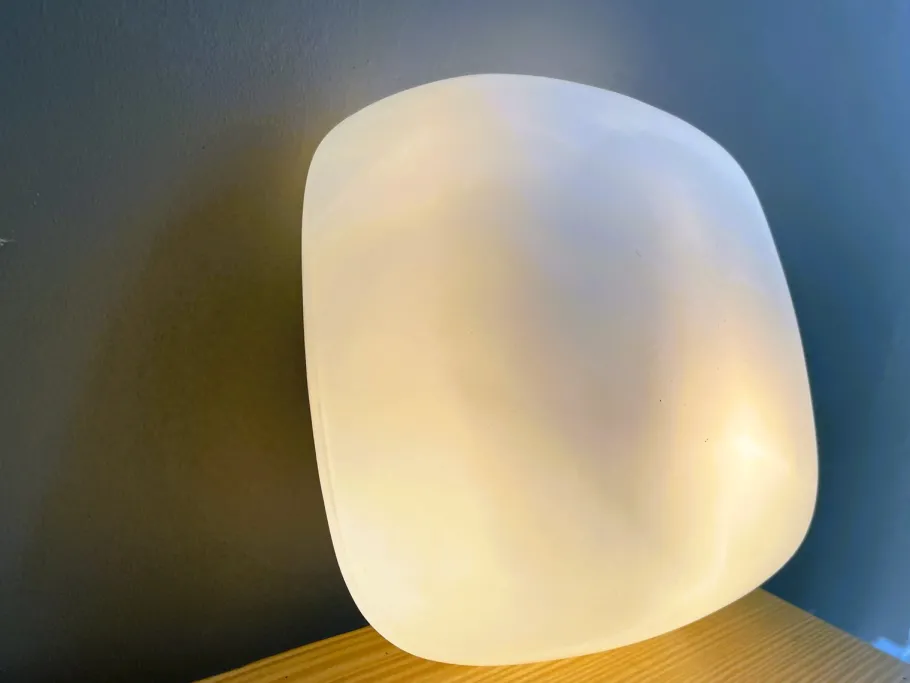 Clearance Pamono Minimalist White Opaline Glass Flush Mount, 1970s