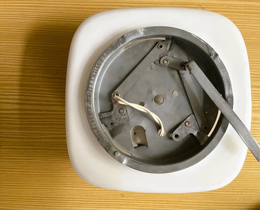 Clearance Pamono Minimalist White Opaline Glass Flush Mount, 1970s