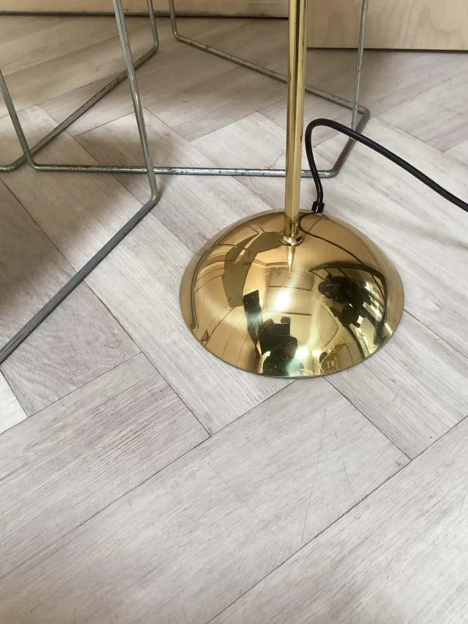 Hot Pamono Minimalistic Brass Floor Lamp from Temde, 1980s