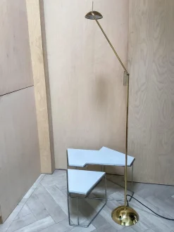 Hot Pamono Minimalistic Brass Floor Lamp from Temde, 1980s