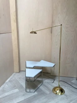 Hot Pamono Minimalistic Brass Floor Lamp from Temde, 1980s