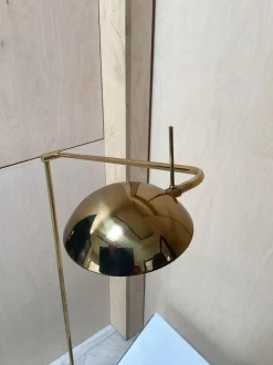 Hot Pamono Minimalistic Brass Floor Lamp from Temde, 1980s
