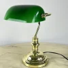 Hot Pamono Ministerial Lamp in Golden Metal and Colored Glass, Italy, 1980s
