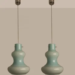 Clearance Pamono Mint Murano Glass Pendant Lights attributed to Massimo Vignelli for Venini, 1960s, Set of 2