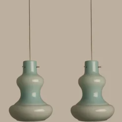 Clearance Pamono Mint Murano Glass Pendant Lights attributed to Massimo Vignelli for Venini, 1960s, Set of 2