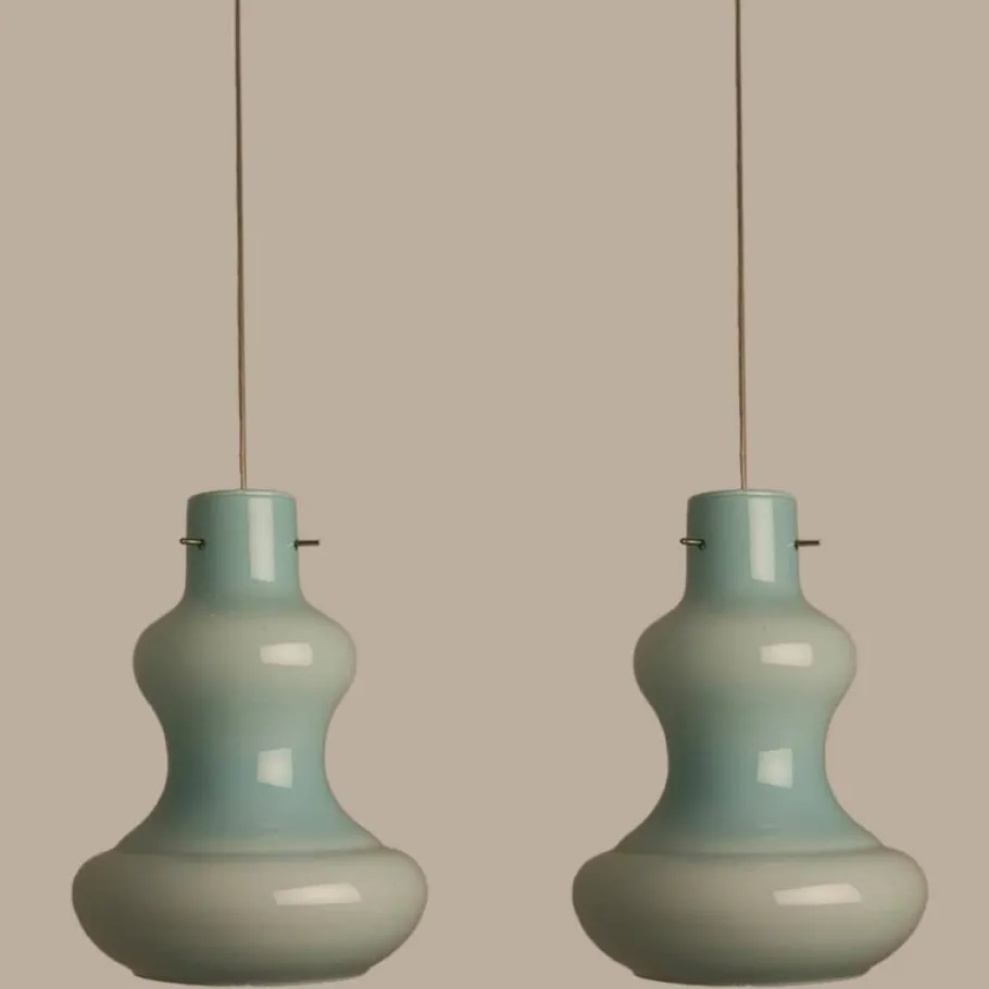 Clearance Pamono Mint Murano Glass Pendant Lights attributed to Massimo Vignelli for Venini, 1960s, Set of 2