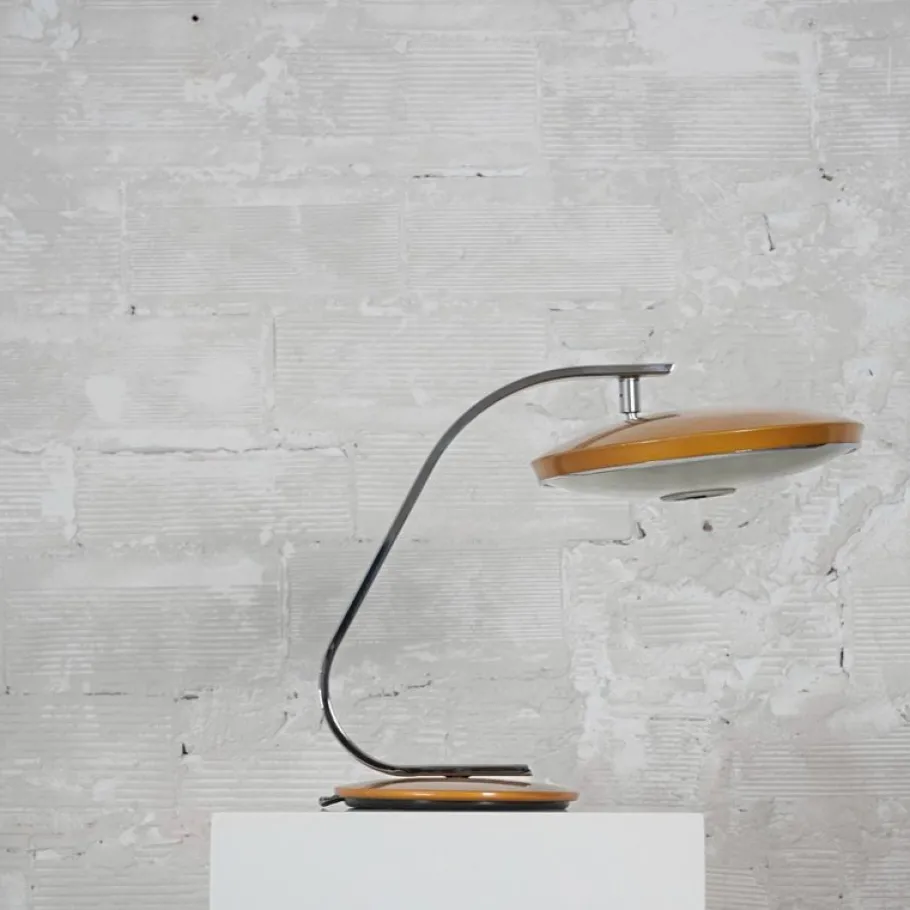 New Pamono Model 520 Amber Table Lamp from Fase, 1960