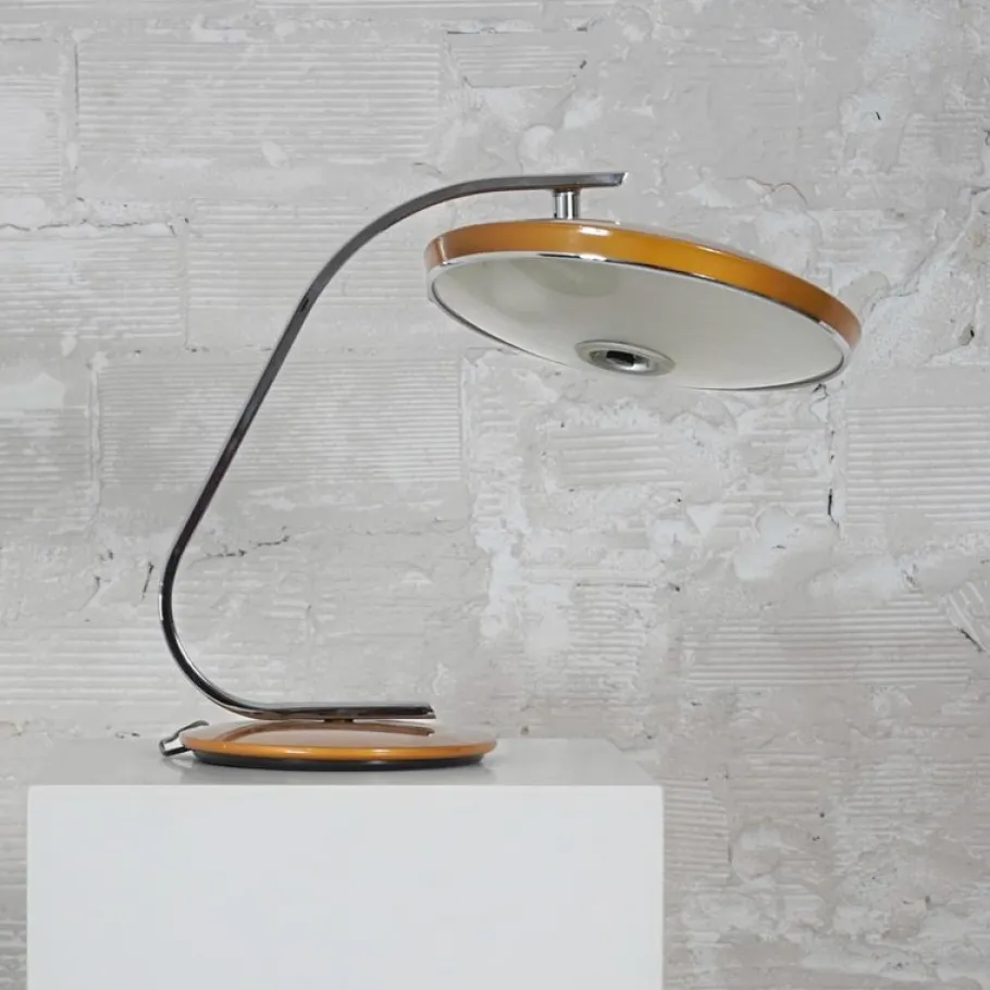 New Pamono Model 520 Amber Table Lamp from Fase, 1960