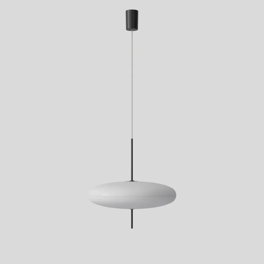 Best Pamono Model 2065 Lamp with White Diffuser and Black Hardware by Gino Sarfatti