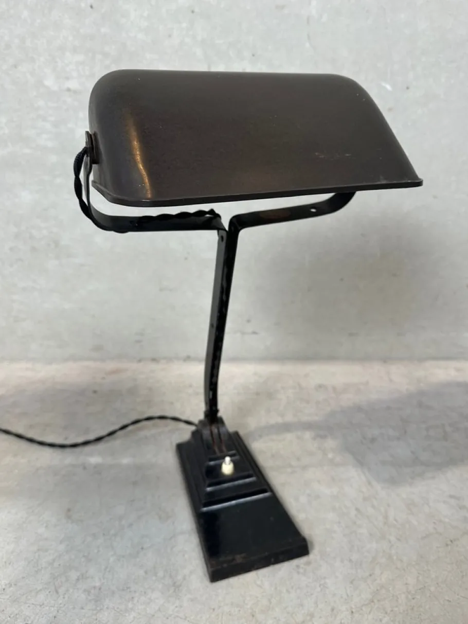 Sale Pamono Model 52 Notary Lamp in Bakelite and Cast Iron from Erpe
