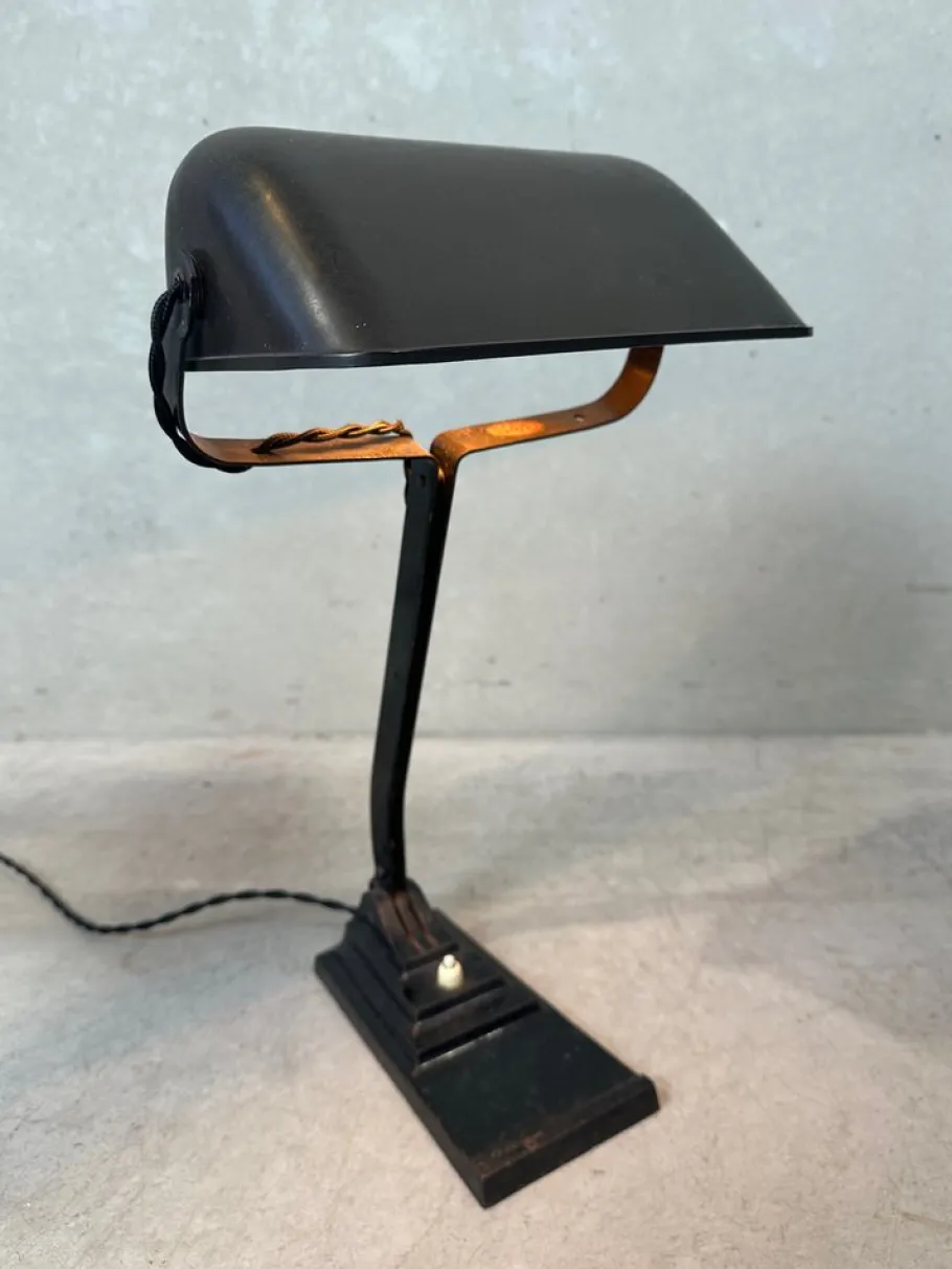 Sale Pamono Model 52 Notary Lamp in Bakelite and Cast Iron from Erpe