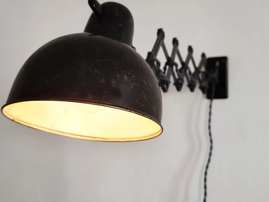 Discount Pamono Model 6718 Scissor Arm Wall Lamp by Christian Dell for Kaiser Idell, 1930s