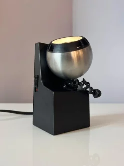 Hot Pamono Model 41701 Table Lamp in Black and Silver with Ball Head from Osram