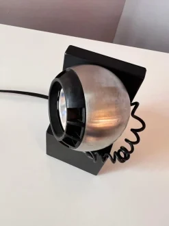 Hot Pamono Model 41701 Table Lamp in Black and Silver with Ball Head from Osram