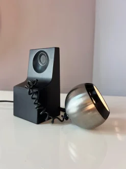 Hot Pamono Model 41701 Table Lamp in Black and Silver with Ball Head from Osram