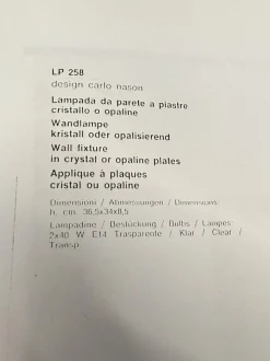 Clearance Pamono Model LP258 Wall Lights by Carlo Nason for Mazzega, 1970s, Set of 2