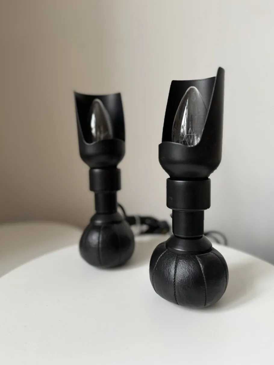 Best Pamono Model P600 Table Lamps in Black by Gino Sarfatti for Arteluce, Set of 2