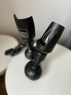 Best Pamono Model P600 Table Lamps in Black by Gino Sarfatti for Arteluce, Set of 2