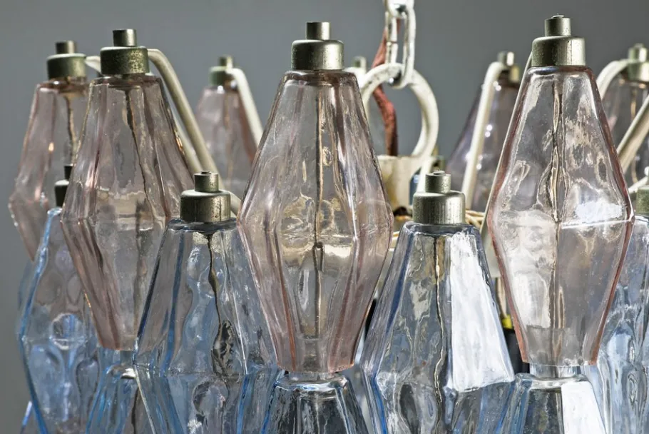Discount Pamono Model Poliedri Chandelier by Carlo Scarpa for Venini, 1955