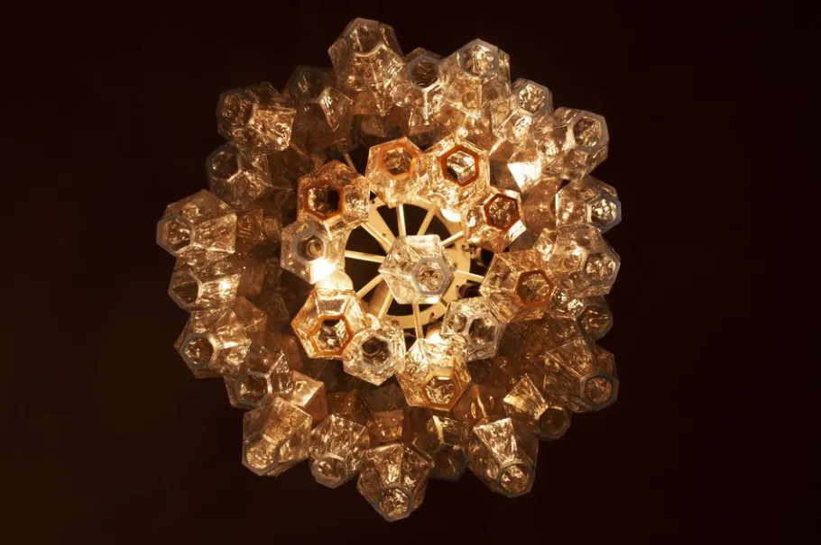 Discount Pamono Model Poliedri Chandelier by Carlo Scarpa for Venini, 1955