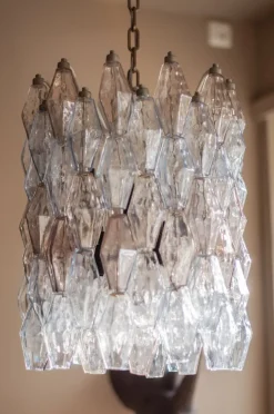Discount Pamono Model Poliedri Chandelier by Carlo Scarpa for Venini, 1955