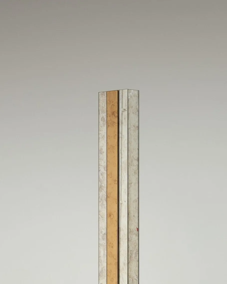 Outlet Pamono Modern Brass and Mirror Floor Lamp, 1970s