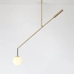Discount Pamono Modern Counterbalance Pendant Lamp in Solid Brass from Balance Lamp