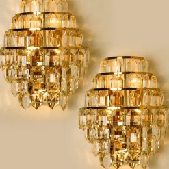 New Pamono Modern Crystal Glass Wall Sconce from Bakalowits & Söhne, 1960s