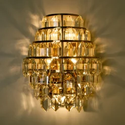 New Pamono Modern Crystal Glass Wall Sconce from Bakalowits & Söhne, 1960s