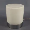 Outlet Pamono Modern Cylindrical Table Lamp in White Glass with Chrome Metal Base, 1970s
