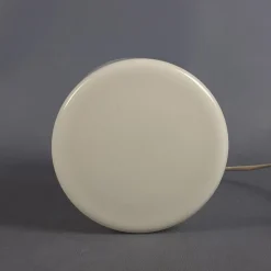 Outlet Pamono Modern Cylindrical Table Lamp in White Glass with Chrome Metal Base, 1970s