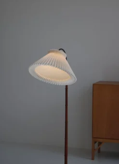 Hot Pamono Modern Danish Teak and Hand Folded Le Klint Shade Floor Lamp by Kaare Klint, 1950s