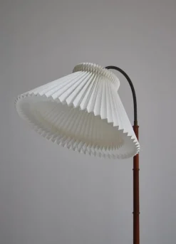 Hot Pamono Modern Danish Teak and Hand Folded Le Klint Shade Floor Lamp by Kaare Klint, 1950s